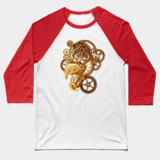 Steampunk-Copper-Art & Dolphins Baseball T-Shirt